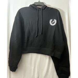 Victoria's Secret Black Cropped Hoodie